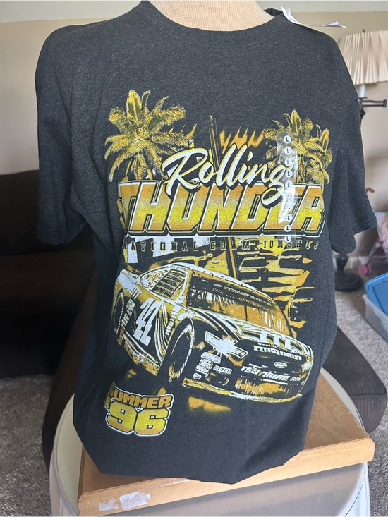 None Other - Rolling Thunder Summer '96 Graphic Short Sleeve Tee - Black & Yellow